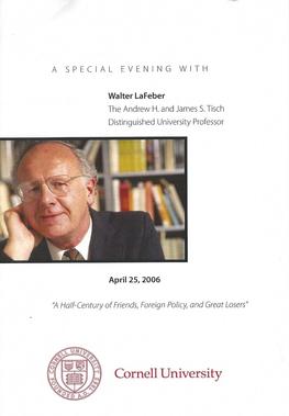 Walter LaFeber at Beacon Theatre farewell lecture 2006 program