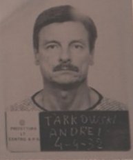 Andrej Tarkovskij mug shot at Latina Refugee Camp 1985
