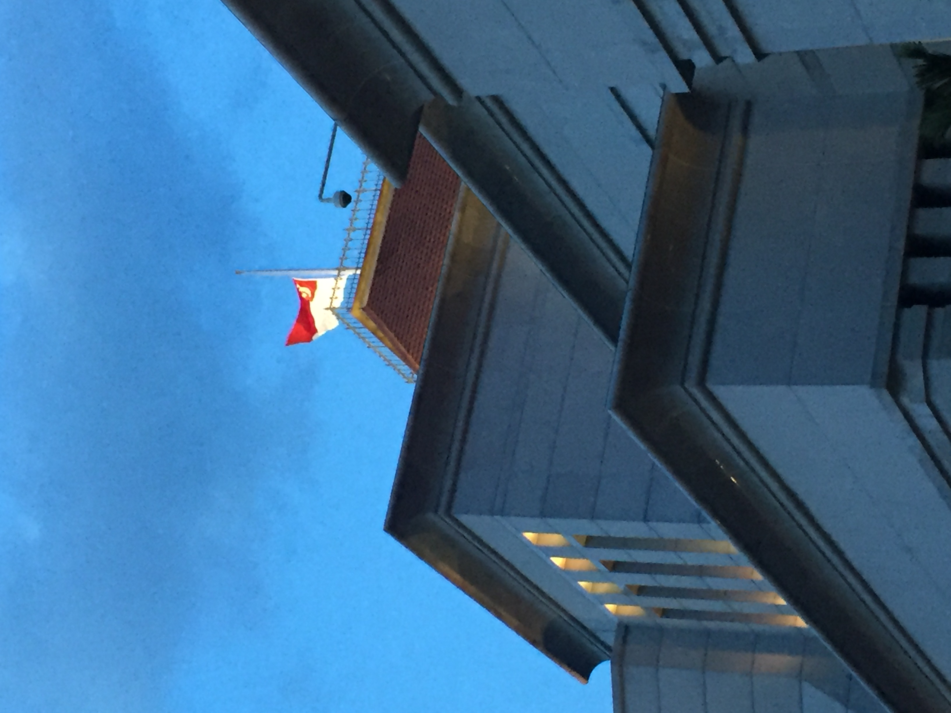 Image National Flag at halfstaff at Parliament House, Singapore