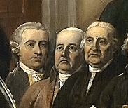 Richard Stockton, Francis Lewis and John Witherspoon in Declaration of Independence (1819), by John Trumbull