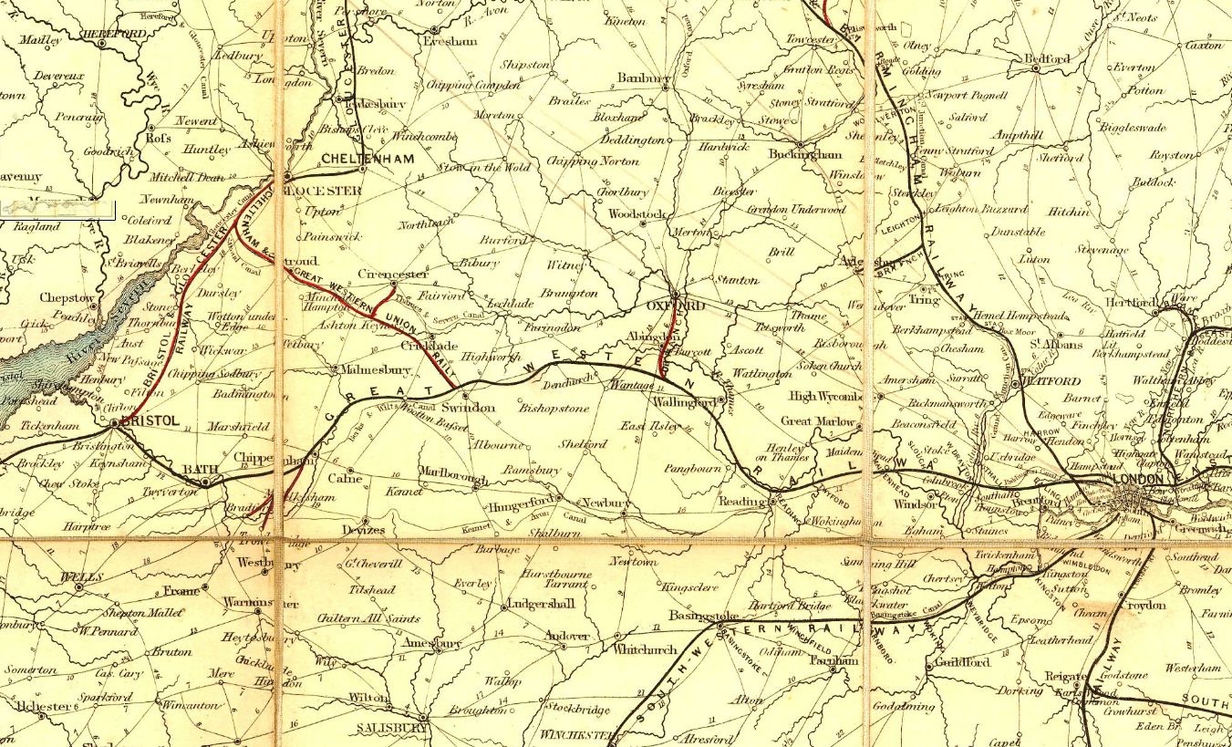 Image: Cheffin's Map - Route of Great Western Railway, 1850