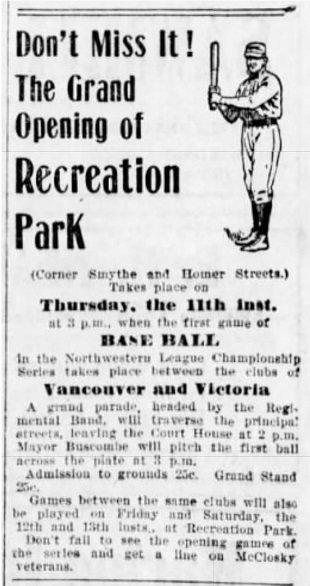 Recreation Park Vancouver BC ad 1905 05 08