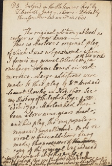 Edmund Malone's note on Doctor Faustus