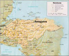 Map of Honduras showing Sonaguera