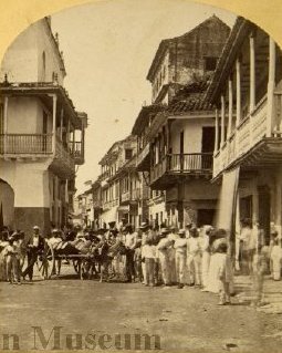 Baroque Colonial houses at Cartagena de Indias ca. 1850-1930 (cropped)