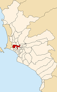 Map of Lima highlighting Lima