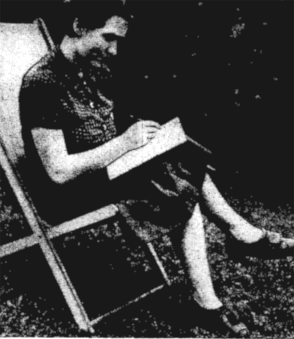 A young woman on a deckchair