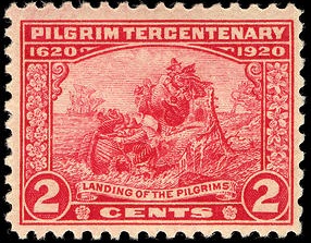 Landing of the Pilgrims 1920 U.S. stamp.1