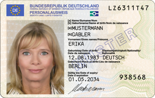 Personalausweis Vorderseite (2024)