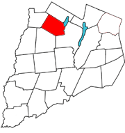 Otsego County map with the Town of Exeter in Red
