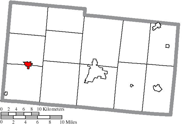 Map of Champaign County Ohio Highlighting Saint Paris Village