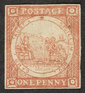 New South Wales 1850 (1st January) 1d red postage stamp