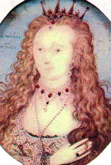 Miniature portrait of Lady Elizabeth Stanley by Nicholas Hilliard, c. 1601–1610