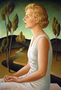 Lundeberg, Portrait of Inez, 1933, 36 x 24 inches