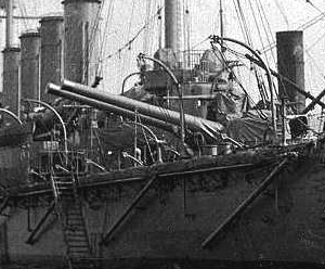 HMS Defence Stern 9.2 inch guns trained to port