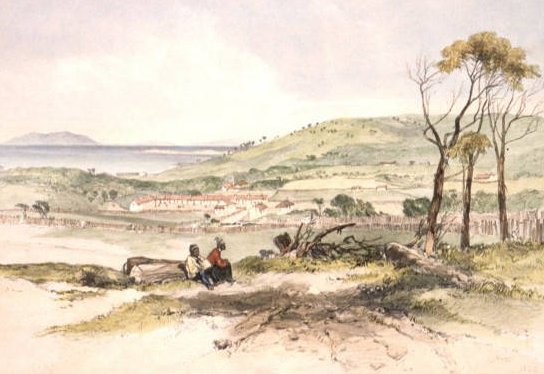 Residence of the Aborigines, Flinders Island, by John Skinner Prout