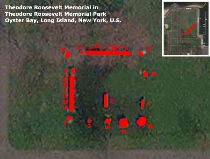 Map of Theodore Roosevelt Memorial in Theodore Roosevelt Memorial Park, Oyster Bay, NY