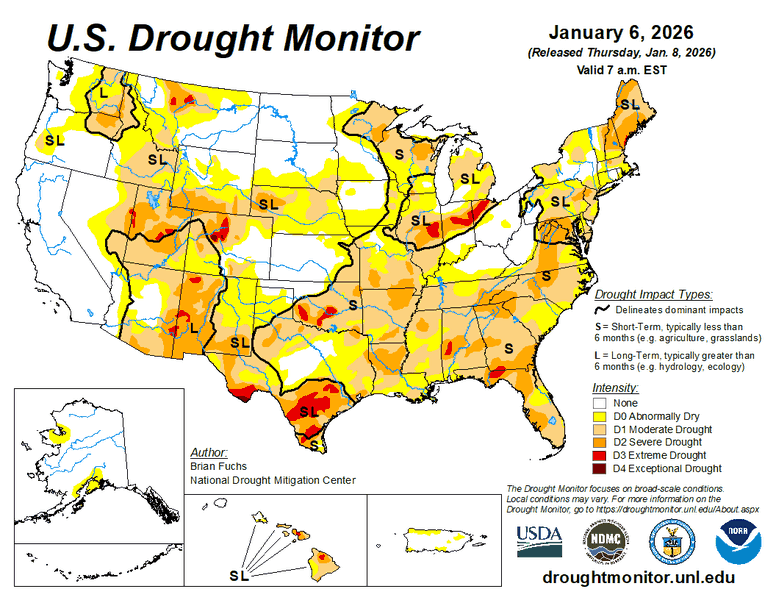 Animation of US drought map 2026