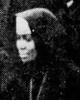 An African-American woman in a nun's habit, from a newspaper photograph.
