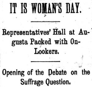 "It Is Woman's Day" 1895-03-07 Lewiston Evening Journal