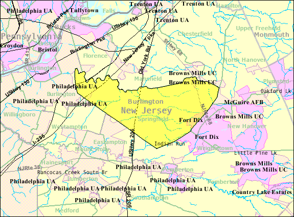 Image: Census Bureau map of Springfield Township, Burlington County ...