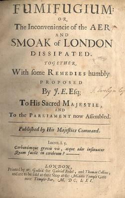 John Evelyn's Fumifugium, Title Page