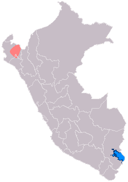 Map showing the extent of the Vicús culture