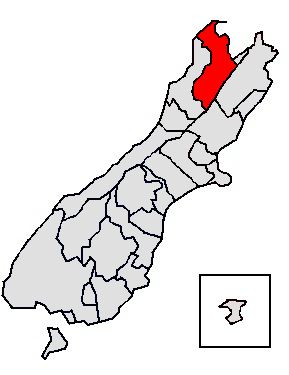 Location in the South Island