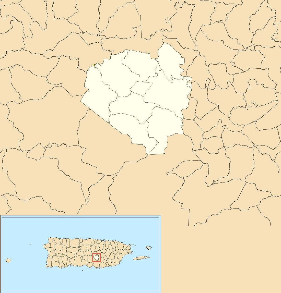 Image Barrios of Aibonito, Puerto Rico locator map