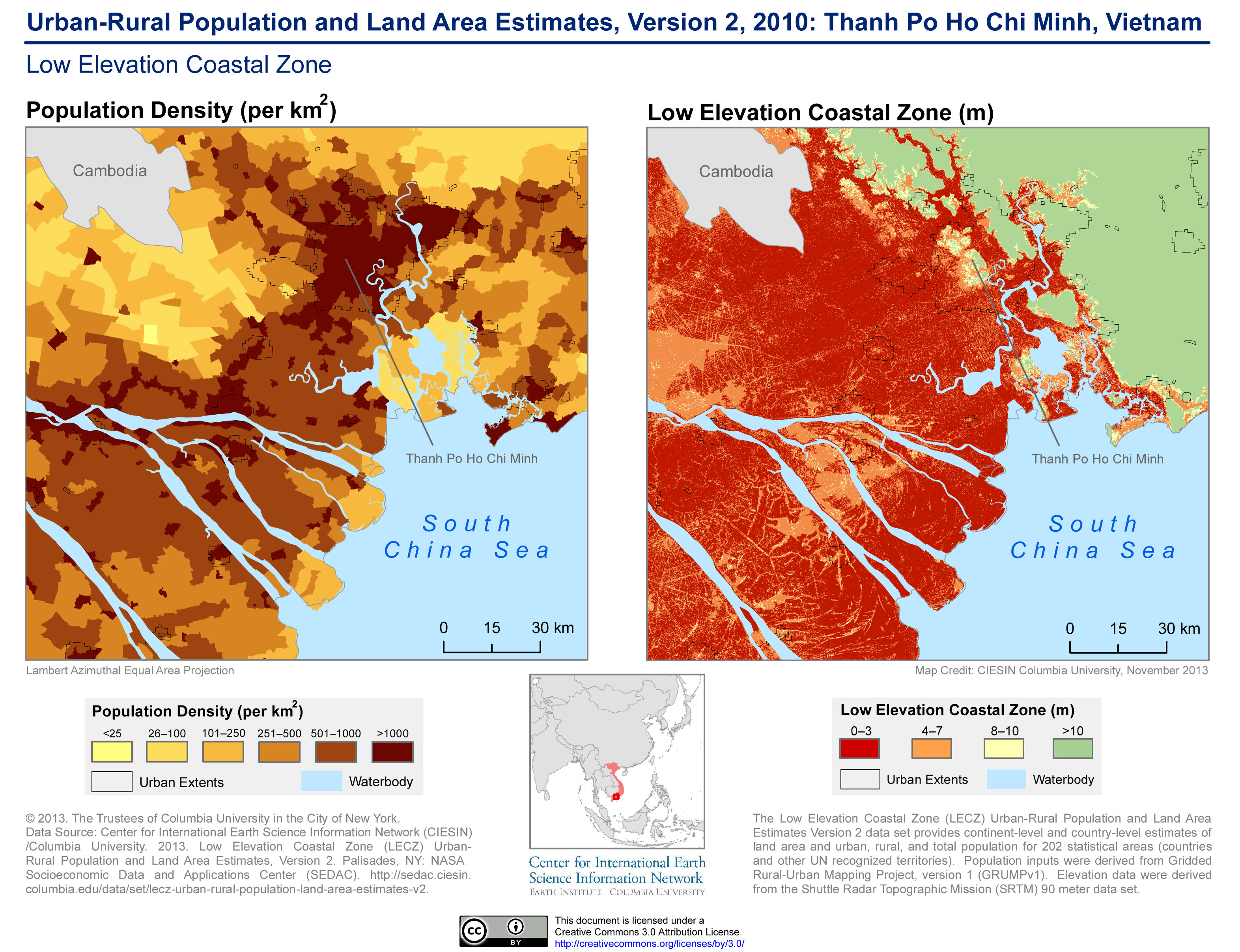 Image UrbanRural Population and Land Area Estimates, v2, 2010 Thanh Po Ho Chi Minh, Vietnam