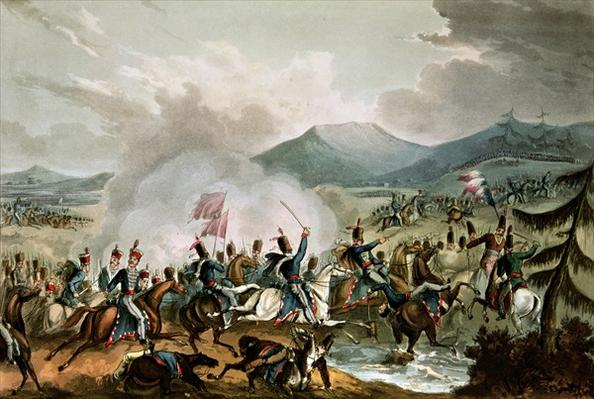 Battle of Morales, 2nd June, 1813; painted by William Heath, engraved by Thomas Sutherland