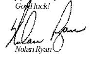 Nolan ryan signature