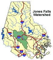 Jones Falls River Watershed Map