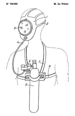 Le Prieur diving equipment patent FR 768083