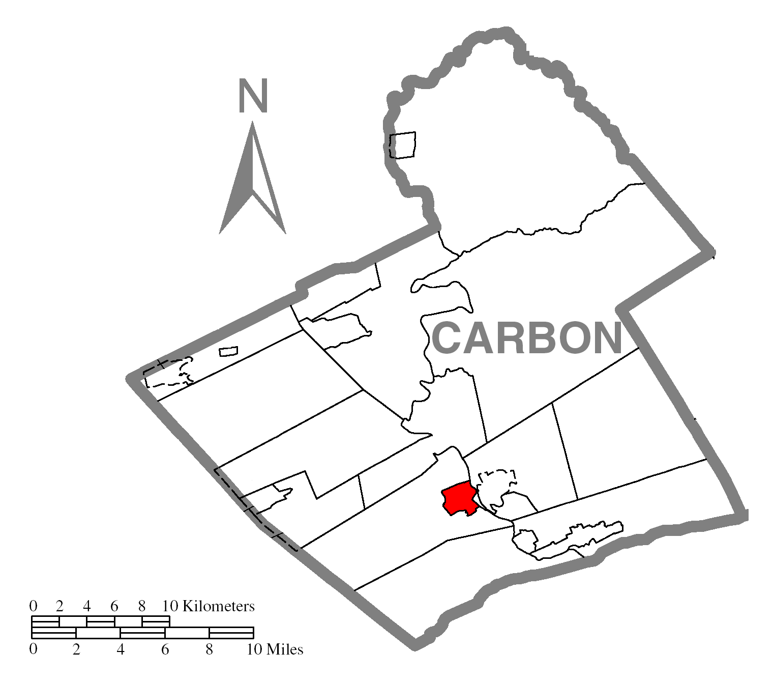 Map Of Lehighton%2C Carbon County%2C Pennsylvania Highlighted 