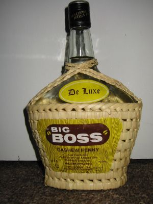 A bottle of Big Boss cashew Fenny