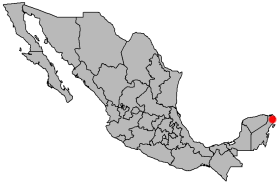 Location of Cancún