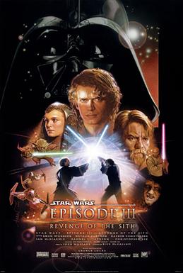 Below a dark metal mask, a young man with long hair is front and center, with a woman at his left and a bearded man at his right. Two warriors hold lightsabers on either side, and below them in the middle, two men clash in a lightsaber duel. Starfighters fly towards us on the lower left, and a sinister hooded man sneers at the lower right.