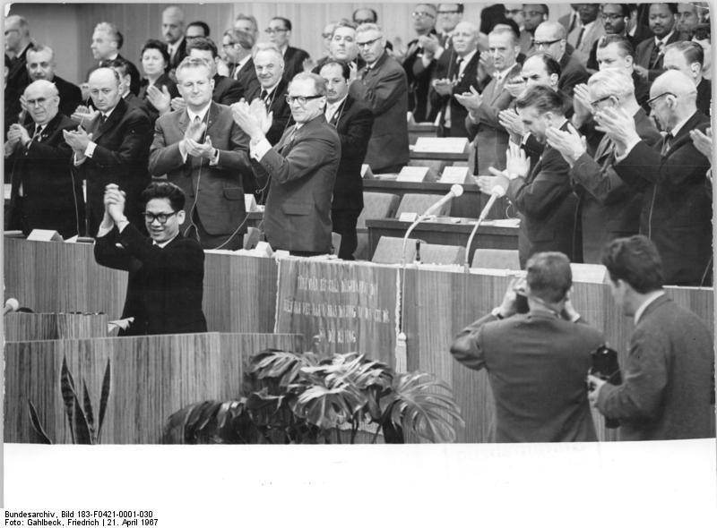 Biszku at the 7th Congress of the Socialist Unity Party of Germany in 1967