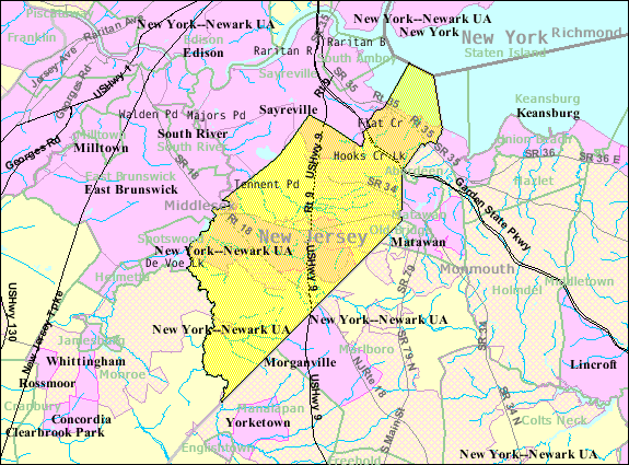 Image Census Bureau Map Of Old Bridge Township New Jersey 