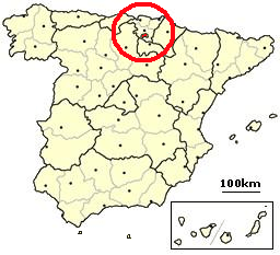 Location of Condado de Treviño in Spain. Treviño is the capital of Condado de Treviño.