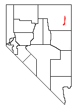 Location of the Pequop Mountains within Nevada