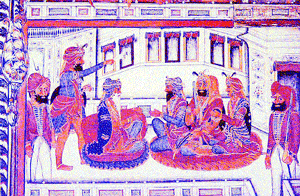 Fresco of Maharaja Ranjit Singh meeting with his potential heirs