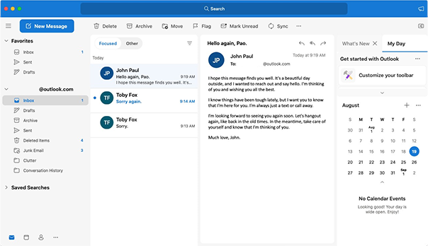 Outlook for macOS with new UI