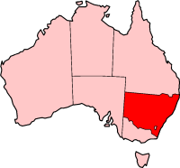 NSW in Australia map