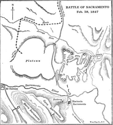 Disposition of forces along the Sacramento