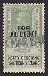 1948 Northern Ireland dog licence stamp