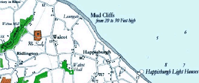 Faden 1797 map of Norfolk - Walcott extract
