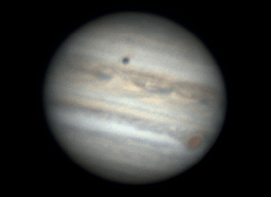 Jupiter rotation over 3 hours with 11 inch telescope