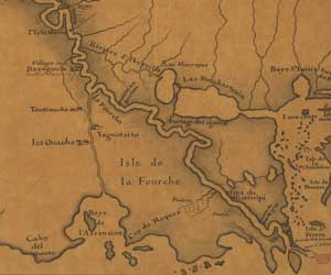 Mississippi river map 1702